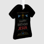 Happy Birthday Jesus Christelijk kerstSweater Ornament (voorkant)
