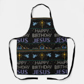 Happy Birthday Jesus Christelijk kerstSweater Schort (Voorkant)