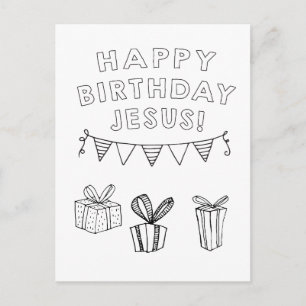 Happy Birthday Jesus Christelijke Children's Color Briefkaart
