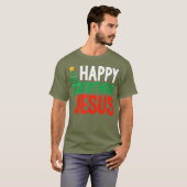 Happy Birthday Jesus Christelijke kerstfeestdag T-shirt (Voorkant volledig)