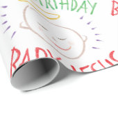 Happy Birthday Jesus Christelijke kerstkleur Cadeaupapier (Rol Hoek)