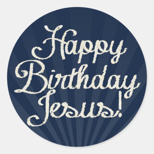 Happy Birthday Jesus Christelijke Kerstmis Ronde Sticker (Voorkant)
