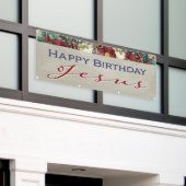 Happy Birthday Jesus Christelijke Kerstmis Spandoek (Buitenkant Gebouw)