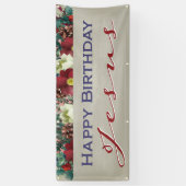 Happy Birthday Jesus Christelijke Kerstmis Spandoek (Verticaal)