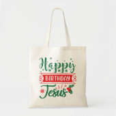 Happy Birthday Jesus Christelijke Kerstmis Tote Bag (Voorkant)