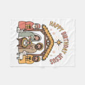 Happy Birthday Jesus Christmas Christian Outfit To Fleece Deken (Voorkant (Horizontaal))