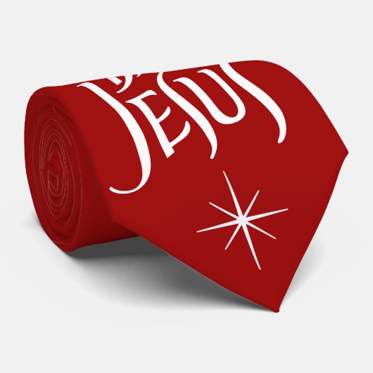 Happy Birthday Jesus Christmas Lettering Christeli Stropdas (Opgerold)