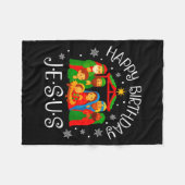 Happy Birthday Jesus Christmas Pajamas Xmas Squad  Fleece Deken (Voorkant (Horizontaal))