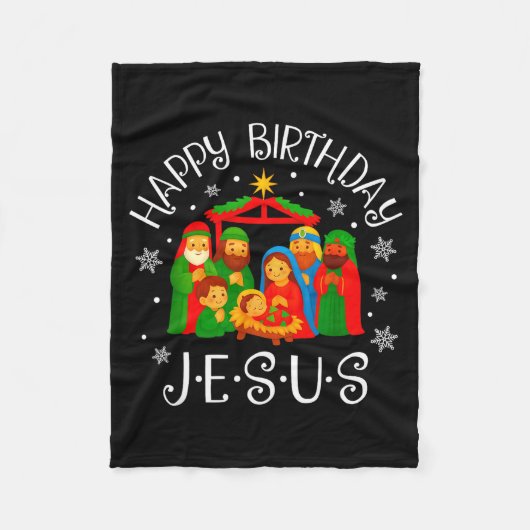Happy Birthday Jesus Christmas Pajamas Xmas Squad  Fleece Deken (Voorkant)