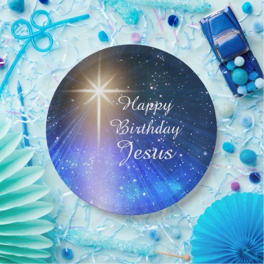 Happy Birthday Jesus Christmas Paper Borden Papieren Bordje (Feest)