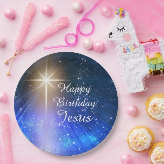 Happy Birthday Jesus Christmas Paper Borden Papieren Bordje (Feest)