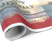 Happy Birthday Jesus en Red Kerstbomen Cadeaupapier (Rol Hoek)