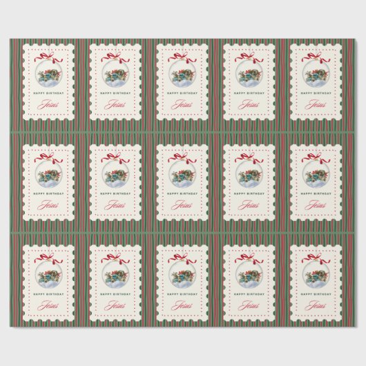 "Happy Birthday Jesus' - Faith Based Christmas Cadeaupapier (Vlak)