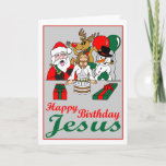 Happy Birthday Jesus Feestdagen Kaart<br><div class="desc">Deze kaart is een leuke manier om iedereen te herinneren aan de ware reden voor Kerstmis.</div>