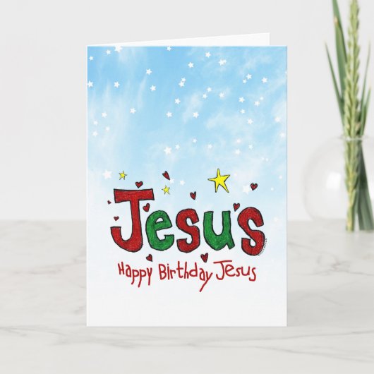 Happy Birthday Jesus Feestdagen Kaart (Voorkant)