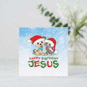 Happy Birthday Jesus Feestdagenkaart (Staand voorkant)