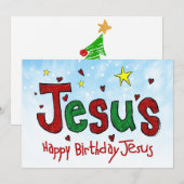 Happy Birthday Jesus Feestdagenkaart (Voorkant / Achterkant)