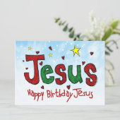 Happy Birthday Jesus Feestdagenkaart (Staand voorkant)