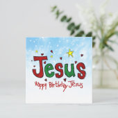 Happy Birthday Jesus Feestdagenkaart (Staand voorkant)