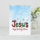 Happy Birthday Jesus Feestdagenkaart (Staand voorkant)