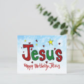 Happy Birthday Jesus Feestdagenkaart (Staand voorkant)