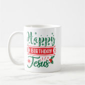 Happy Birthday Jesus Festive kerst Koffiemok (Links)