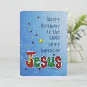 'Happy Birthday Jesus' grote kerstknuffel van Litt Feestdagenkaart (Staand voorkant)