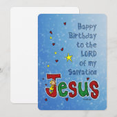 'Happy Birthday Jesus' grote kerstknuffel van Litt Feestdagenkaart (Voorkant / Achterkant)