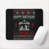 Happy Birthday Jesus Holiday Ugly Christmas Sweate Muismat (Met muis)