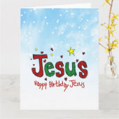 Happy Birthday Jesus Kaart (Gele Bloem)