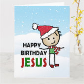 Happy Birthday Jesus Kaart (Gele Bloem)