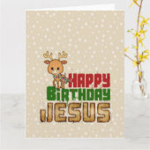 Happy Birthday Jesus Kaart (Gele Bloem)