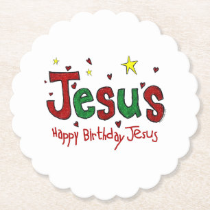 Happy Birthday Jesus Kartonnen Onderzetters