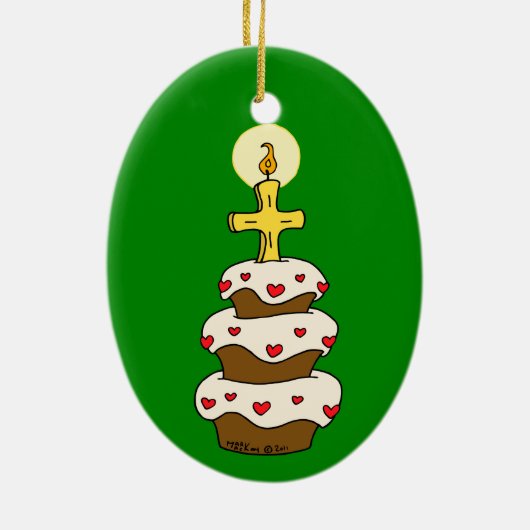 Happy Birthday Jesus Keramisch Ornament (Achterkant)