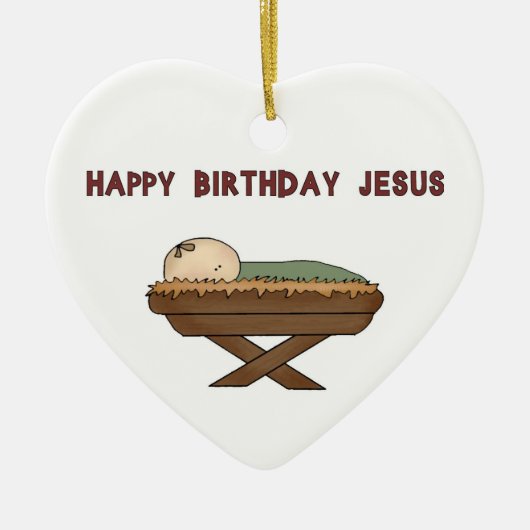 Happy BIrthday Jesus Keramisch Ornament (Voorkant)