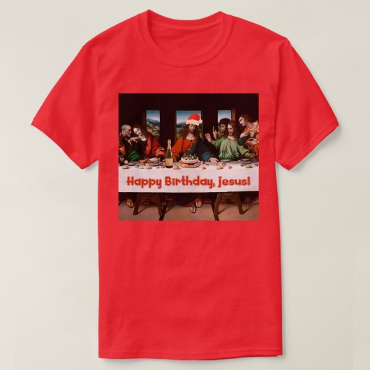 Happy Birthday Jesus Kerstfeest Funny Theme T-shirt (Design voorkant)
