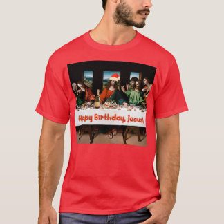 Happy Birthday Jesus Kerstfeest Funny Theme T-shirt