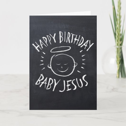 Happy Birthday Jesus - kerstkaart voor Chalkboard Feestdagen Kaart (Voorkant)