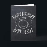 Happy Birthday Jesus - kerstkaart voor Chalkboard Feestdagen Kaart<br><div class="desc">Soms is het leuk om te onthouden waarvoor "CHRIST"mas gevierd wordt. Deel de geest van je geloof met anderen. De kaartwoorden zijn natuurlijk volledig aanpasbaar. En vergeet niet de overeenkomende adresetiketten,  stempel en sticker - controleer gewoon onze winkel voor nog meer objecten waarop dit charmante design is geïnstalleerd.</div>