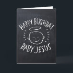 Happy Birthday Jesus - kerstkaart voor Chalkboard Feestdagen Kaart<br><div class="desc">Soms is het leuk om te onthouden waarvoor "CHRIST"mas gevierd wordt. Deel de geest van je geloof met anderen. De kaartwoorden zijn natuurlijk volledig aanpasbaar. En vergeet niet de overeenkomende adresetiketten,  stempel en sticker - controleer gewoon onze winkel voor nog meer objecten waarop dit charmante design is geïnstalleerd.</div>