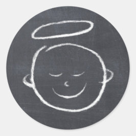 Happy Birthday Jesus - kerstkarton Angel Ronde Sticker