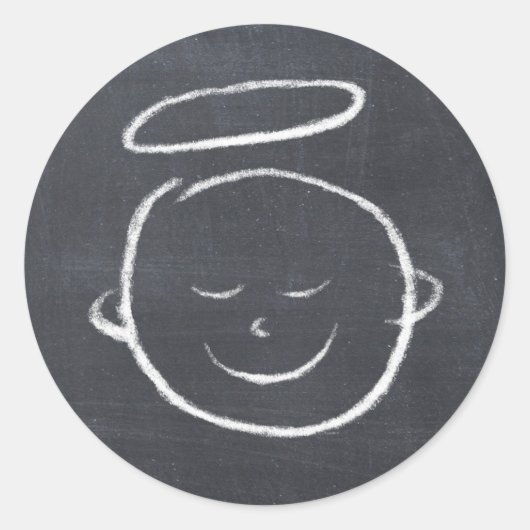 Happy Birthday Jesus - kerstkarton Angel Ronde Sticker (Voorkant)