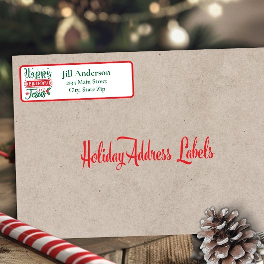 Happy Birthday Jesus Kerstmis Etiket