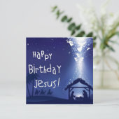 Happy Birthday Jesus Kerstmis Kaart (Staand voorkant)