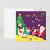 Happy Birthday Jesus Kerstmis Kaart (Voorkant / Achterkant)