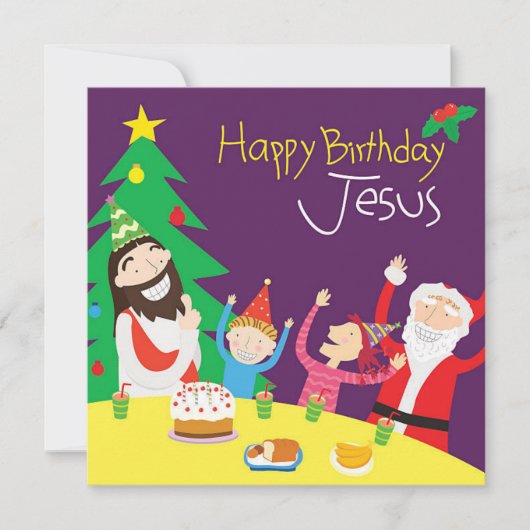 Happy Birthday Jesus Kerstmis Kaart (Voorkant)