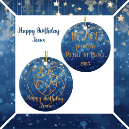 Happy Birthday Jesus Kerstmis Keramisch Ornament