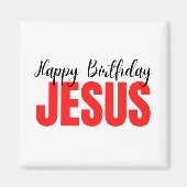 Happy Birthday Jesus Kerstmis Magneet (Voorkant)