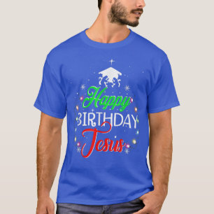 Happy Birthday Jesus Kerstmis Pajama Holiday Xmas T-shirt