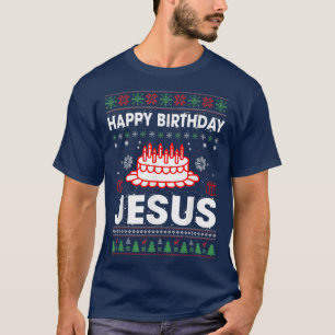 Happy Birthday Jesus Kerstmis Pajama Holiday Xmas T-shirt